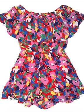 Bright Floral Off-Shoulder Romper XS